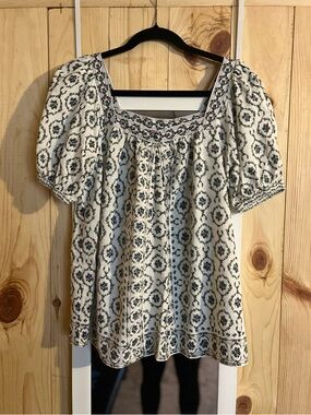 Max Studio London Floral Puff Sleeve Blouse